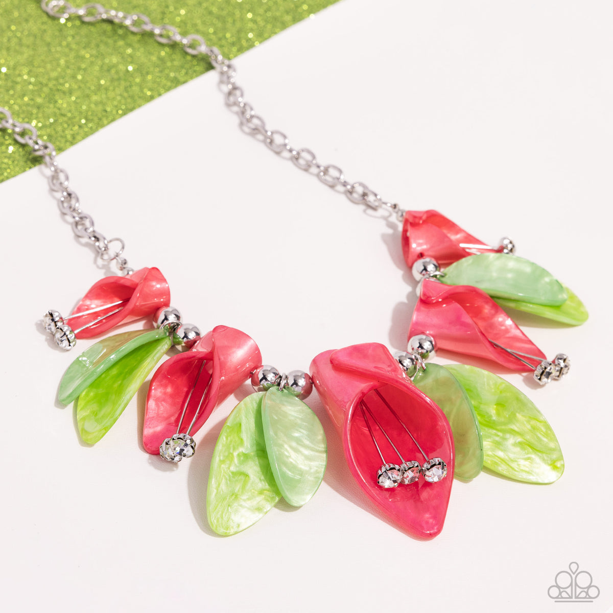 Garden Gaze Multi Acrylic Floral Necklace - Paparazzi Accessories