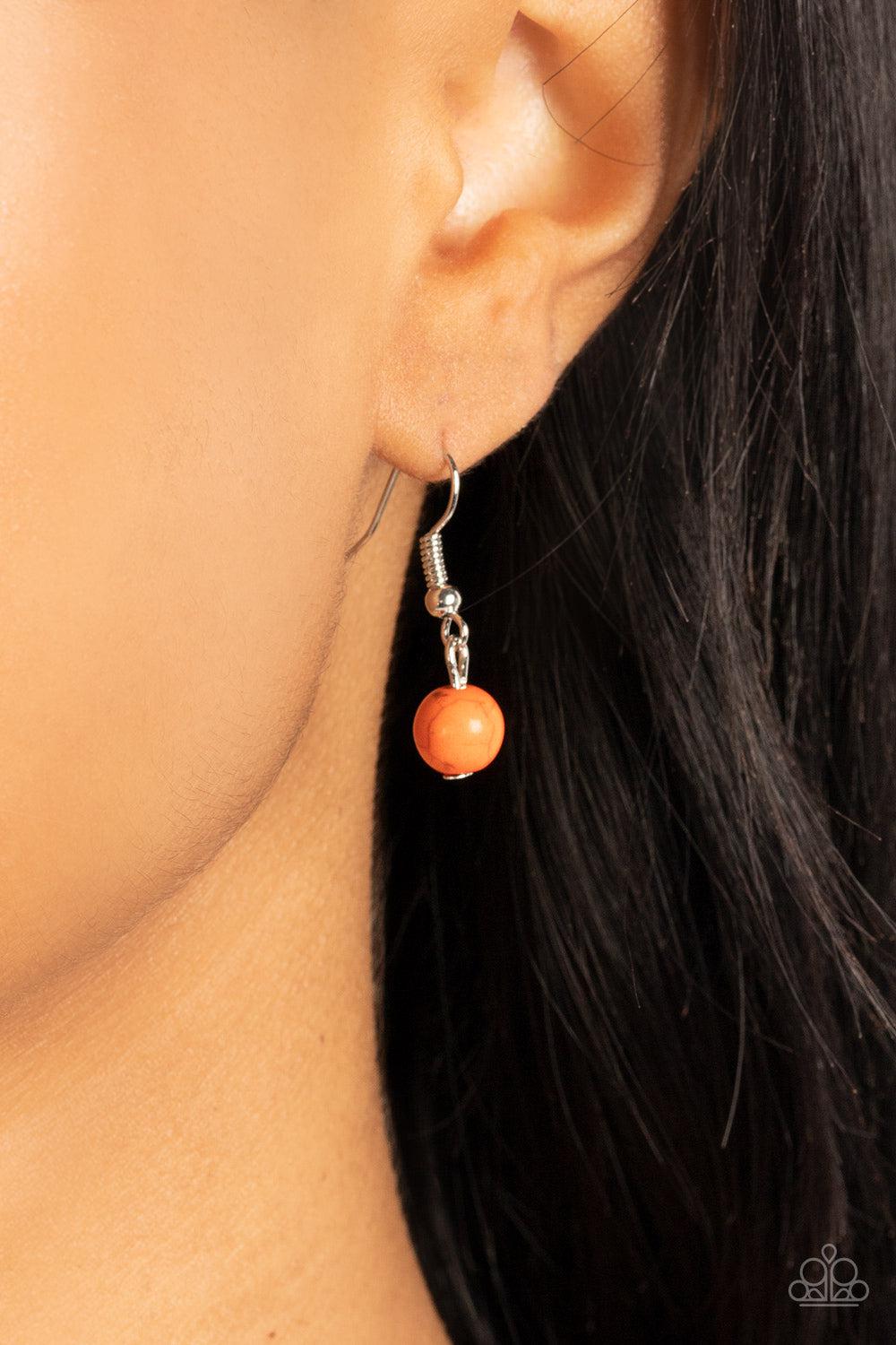 Hidden Dune Orange Stone Necklace - Paparazzi Accessories - free matching earrings - CarasShop.com - $5 Jewelry by Cara Jewels