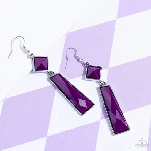 Hollywood Harmony Purple Earrings - Paparazzi Accessories