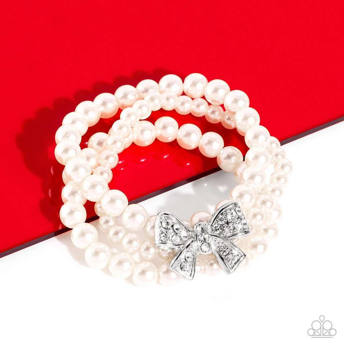 How Do You Do? White Pearl and Rhinestone Bracelet - Paparazzi Accessories