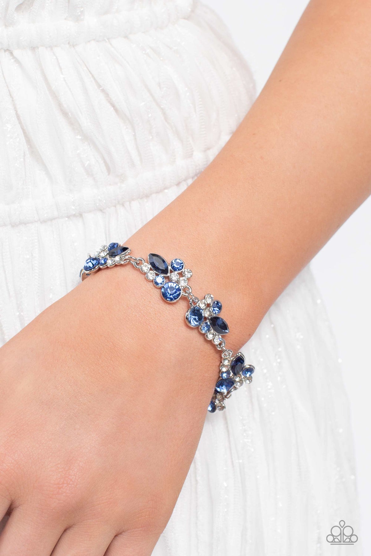 Poolside Perfection Blue Rhinestone Bracelet - Paparazzi Accessories