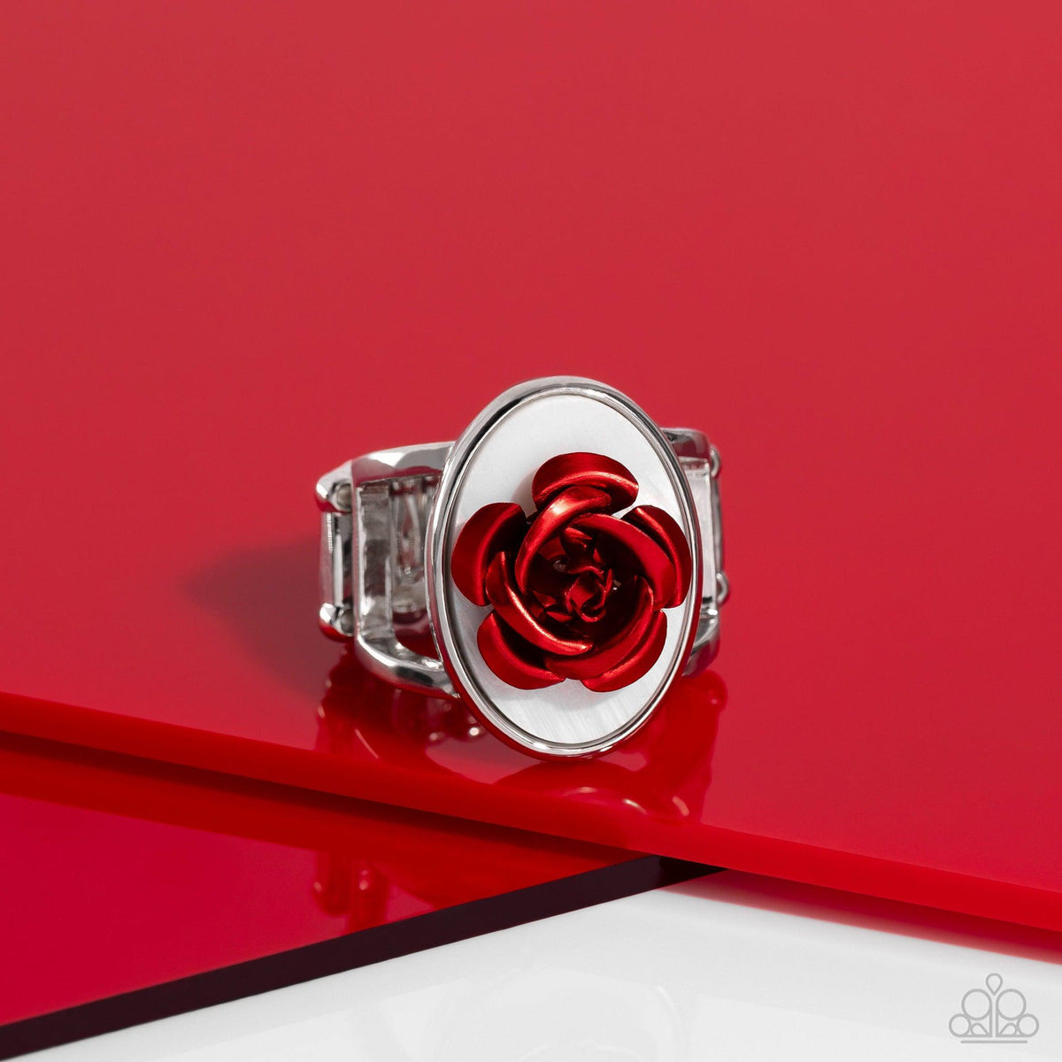 ROSE to My Heart Red Flower Ring - Paparazzi Accessories