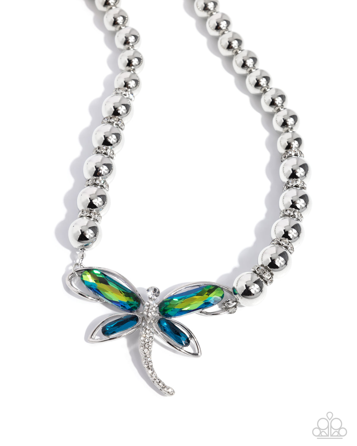 Sense of Propriety Green Rhinestone Dragonfly Necklace - Paparazzi Accessories