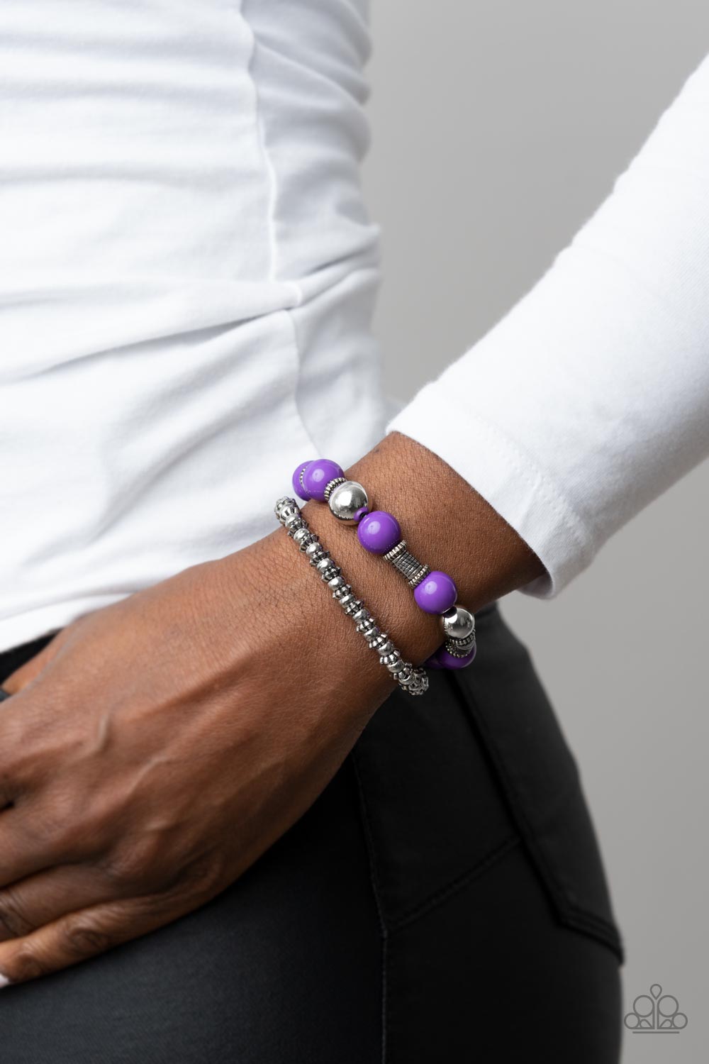 Walk This SWAY Purple Bracelet - Paparazzi Accessories- lightbox - CarasShop.com - $5 Jewelry by Cara Jewels