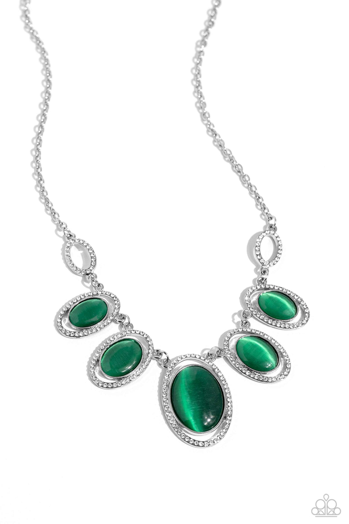 A BEAM Come True Green Cat&#39;s Eye Stone Necklace - Paparazzi Accessories- lightbox - CarasShop.com - $5 Jewelry by Cara Jewels