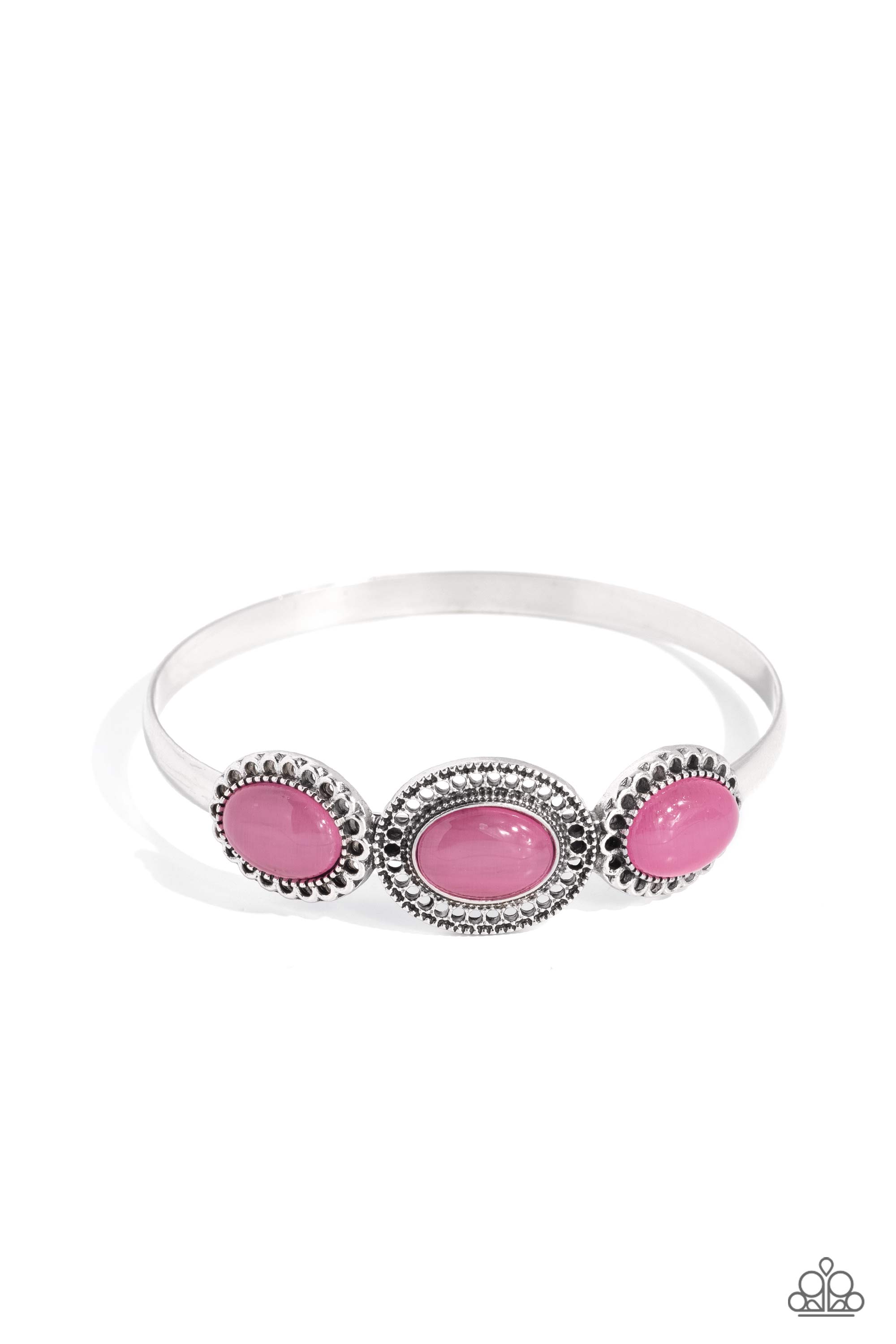 A DAYDREAM Come True Pink Cat's Eye Stone Bangle Bracelet - Paparazzi Accessories- lightbox - CarasShop.com - $5 Jewelry by Cara Jewels