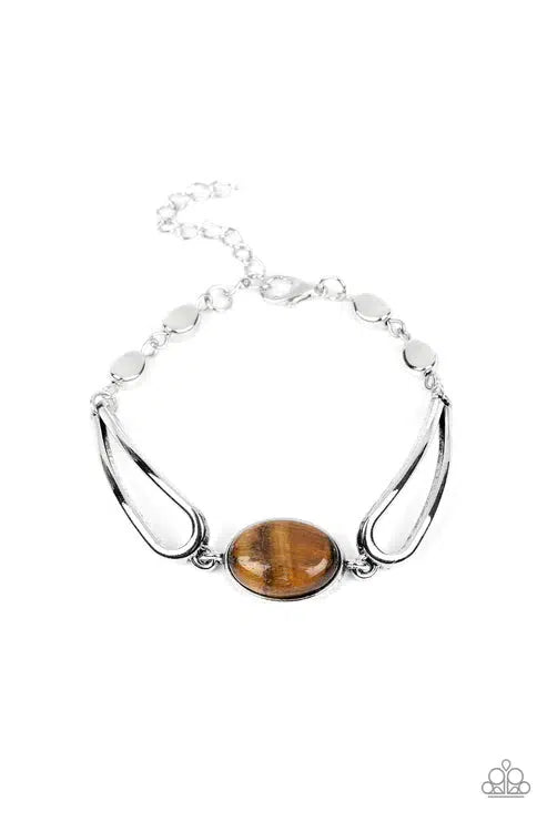 A Quarter Past ZEN Brown Bracelet - Paparazzi Accessories- lightbox - CarasShop.com - $5 Jewelry by Cara Jewels