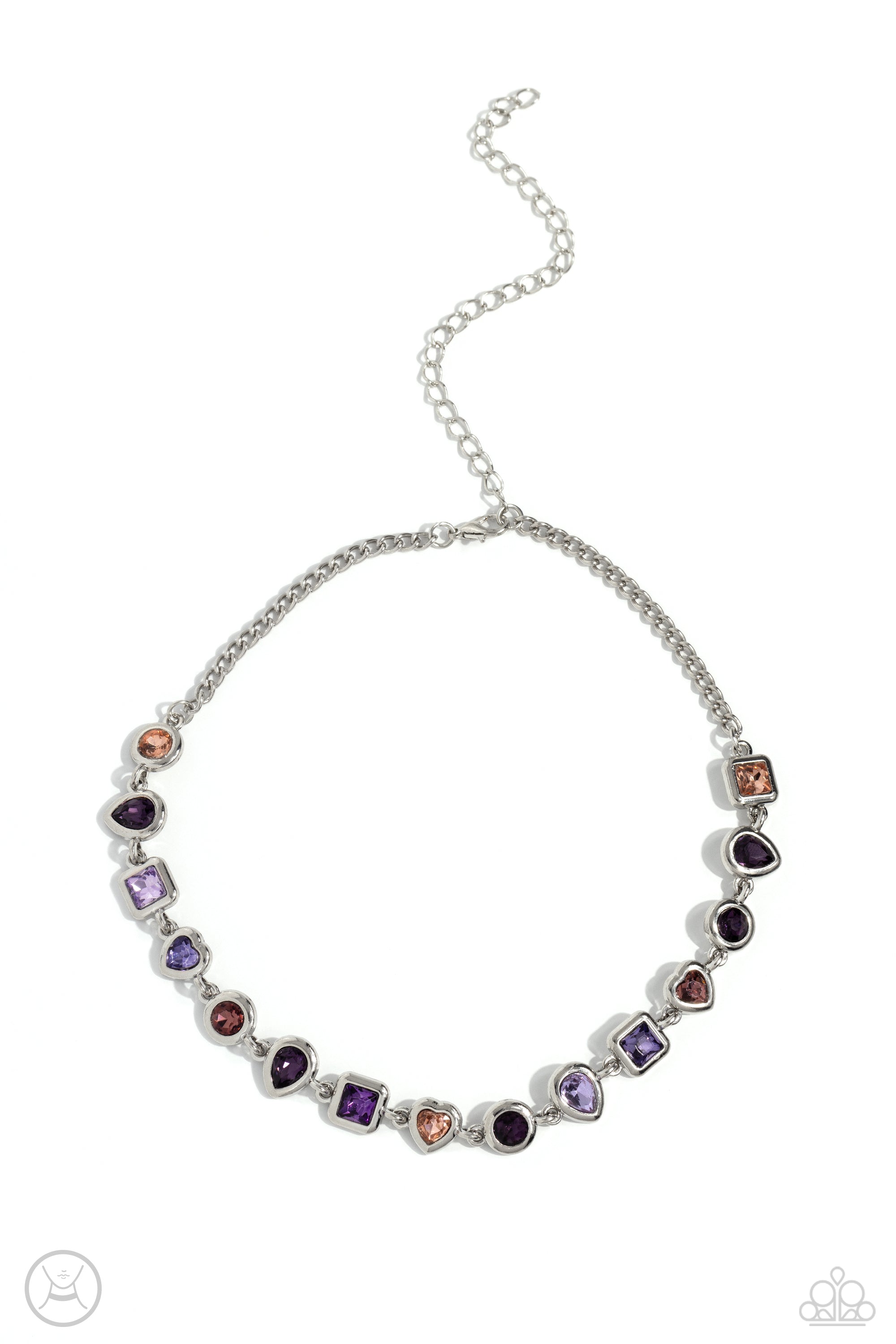 Abstract Admirer Purple Rhinestone Choker Necklace - Paparazzi Accessories- lightbox - CarasShop.com - $5 Jewelry by Cara Jewels