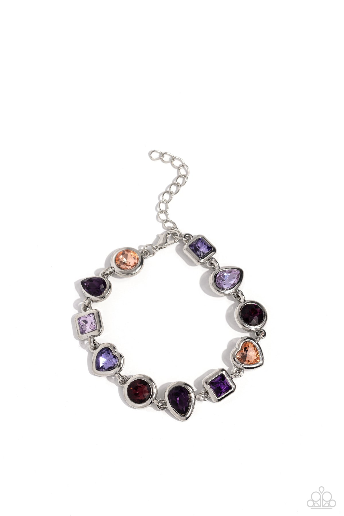 Actively Abstract Purple Rhinestone Bracelet - Paparazzi Accessories- lightbox - CarasShop.com - $5 Jewelry by Cara Jewels