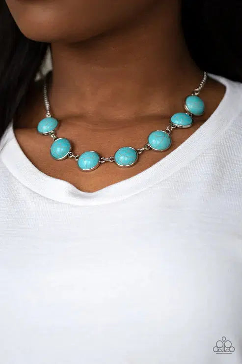 Adobe Attitude Turquoise Blue Necklace - Paparazzi Accessories- lightbox - CarasShop.com - $5 Jewelry by Cara Jewels