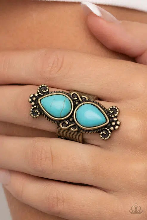 Adobe Garden Brass Ring - Paparazzi Accessories- lightbox - CarasShop.com - $5 Jewelry by Cara Jewels