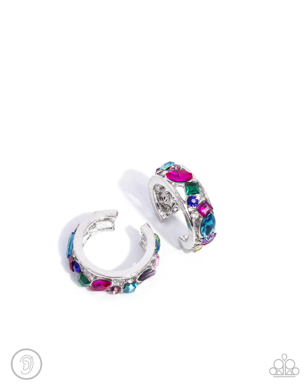 Adorable Assortment Multi Rhinestone Cuff Earrings - Paparazzi Accessories- lightbox - CarasShop.com - $5 Jewelry by Cara Jewels