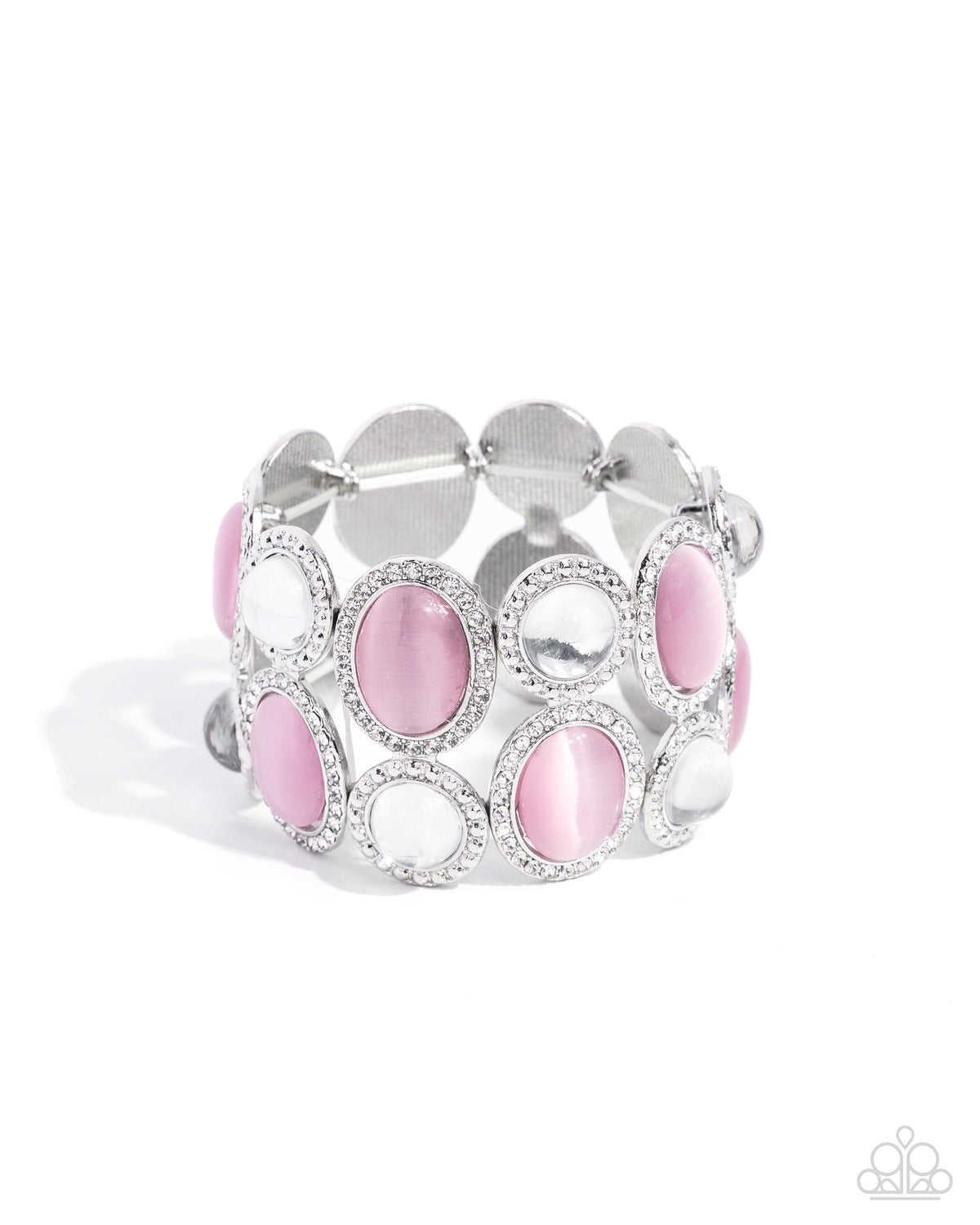 Affixed Appeal Pink Cat&#39;s Eye Stone Bracelet - Paparazzi Accessories- lightbox - CarasShop.com - $5 Jewelry by Cara Jewels