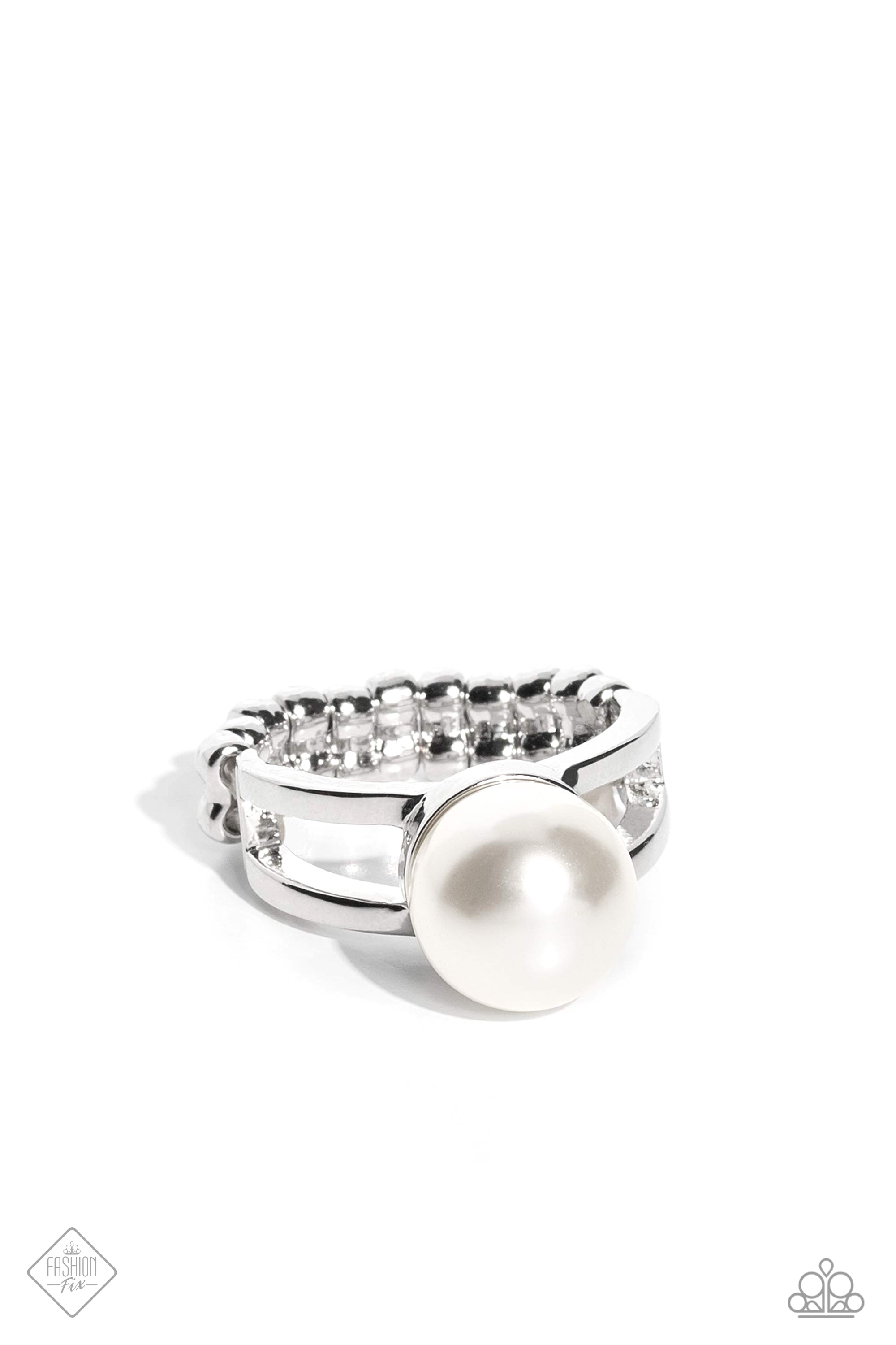 All American PEARL White Ring - Paparazzi Accessories- lightbox - CarasShop.com - $5 Jewelry by Cara Jewels