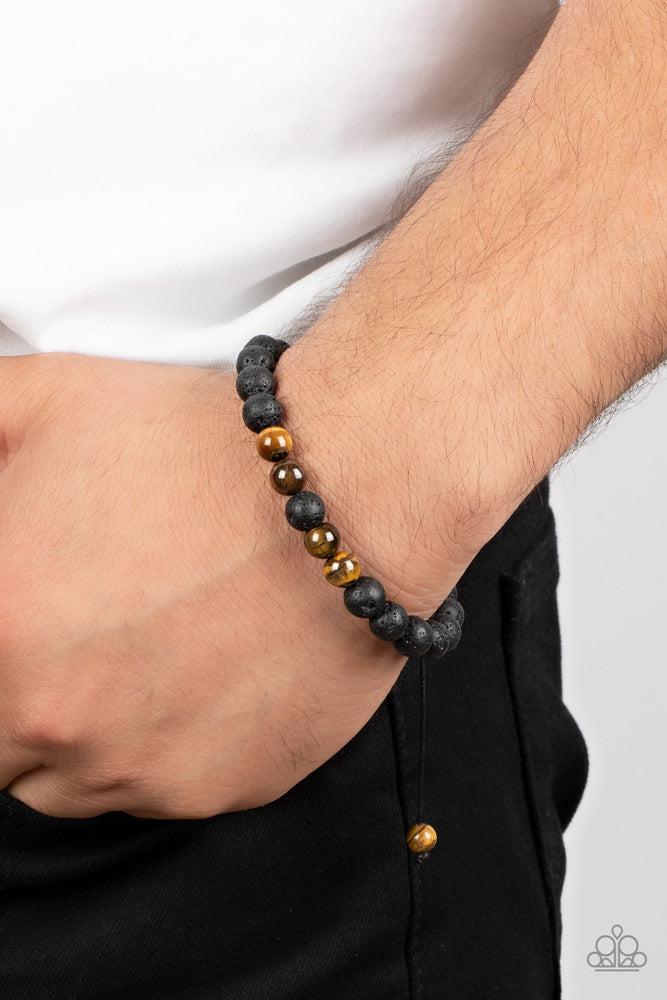 Alternative Rock Brown Bracelet - Paparazzi Accessories- on model - CarasShop.com - $5 Jewelry by Cara Jewels