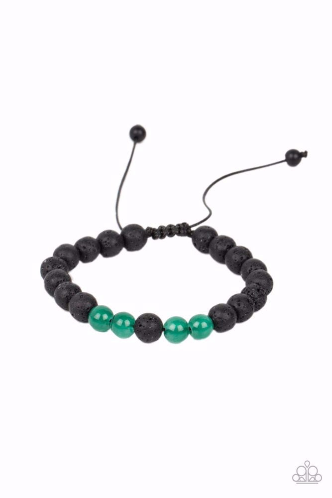 Alternative Rock Green Bracelet - Paparazzi Accessories- lightbox - CarasShop.com - $5 Jewelry by Cara Jewels