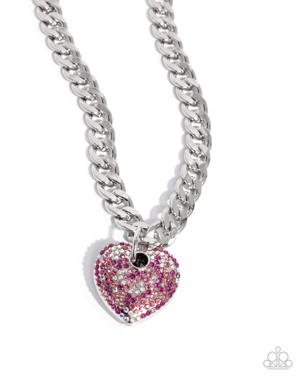 Ardent Affection Pink Rhinestone Heart Necklace - Paparazzi Accessories- lightbox - CarasShop.com - $5 Jewelry by Cara Jewels