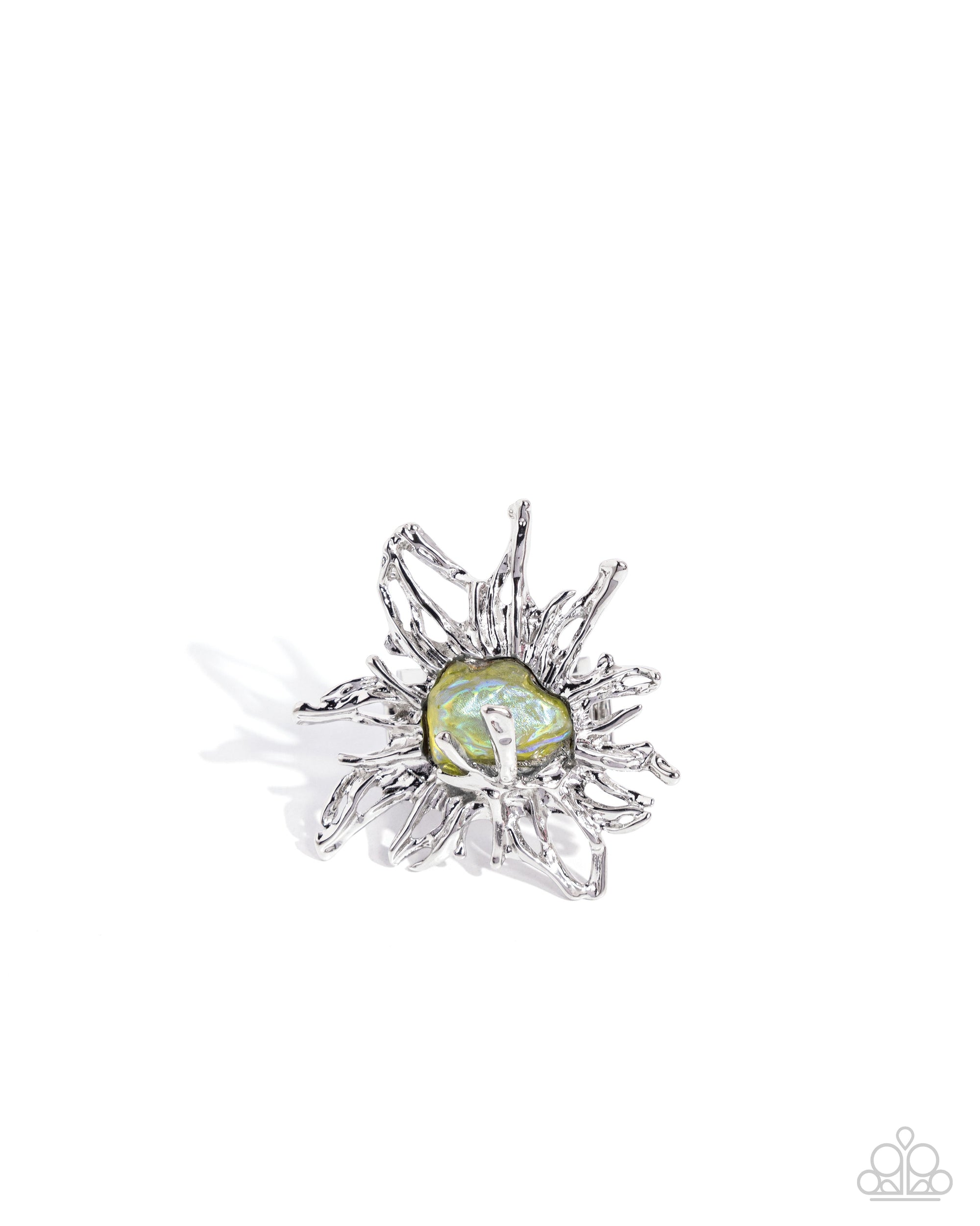 Artistic Movement Green Ring - Paparazzi Accessories- lightbox - CarasShop.com - $5 Jewelry by Cara Jewels