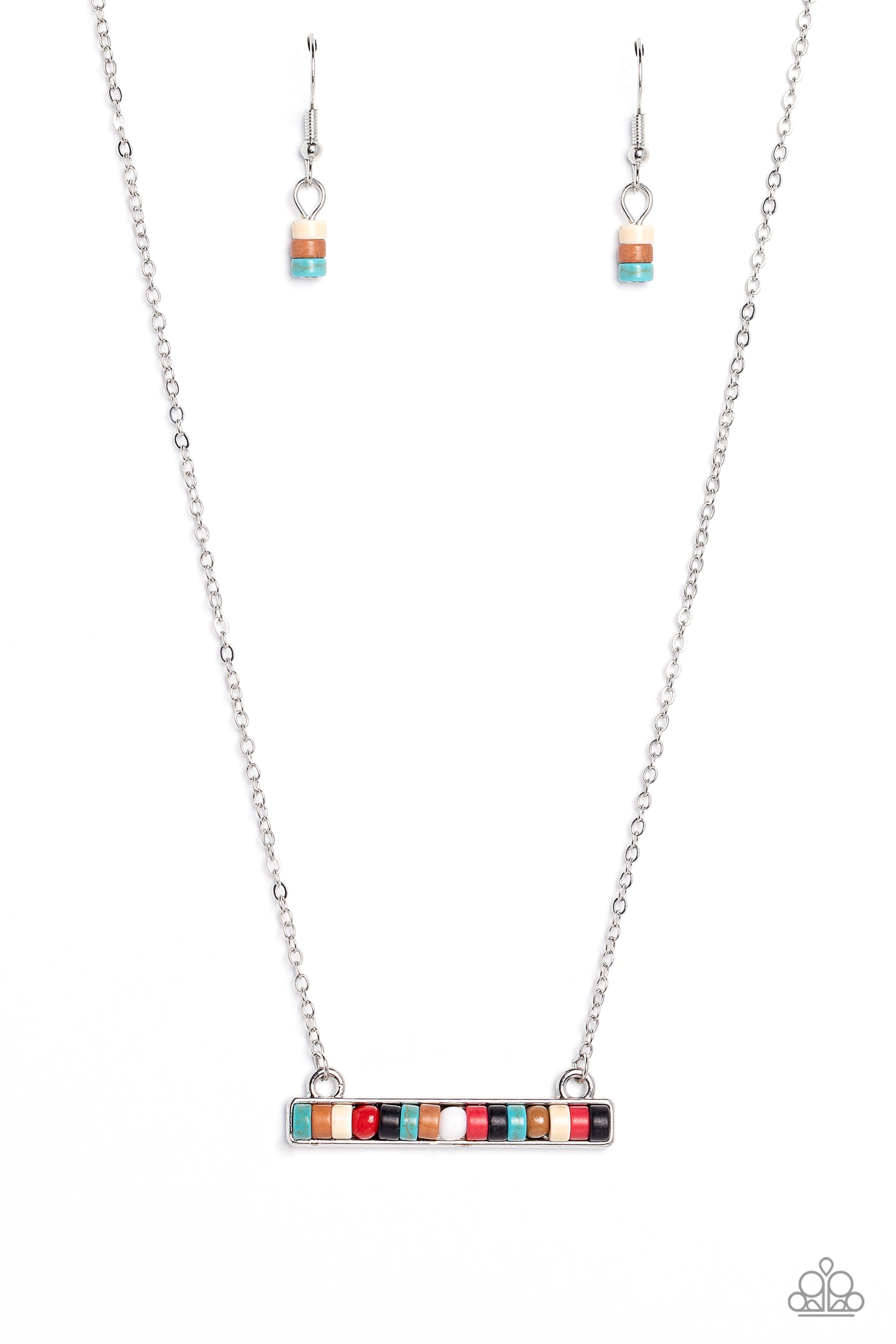 Barred Bohemian Multi Necklace - Paparazzi Accessories- lightbox - CarasShop.com - $5 Jewelry by Cara Jewels