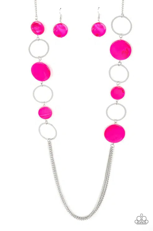 Beach Hub Pink Necklace - Paparazzi Accessories- lightbox - CarasShop.com - $5 Jewelry by Cara Jewels
