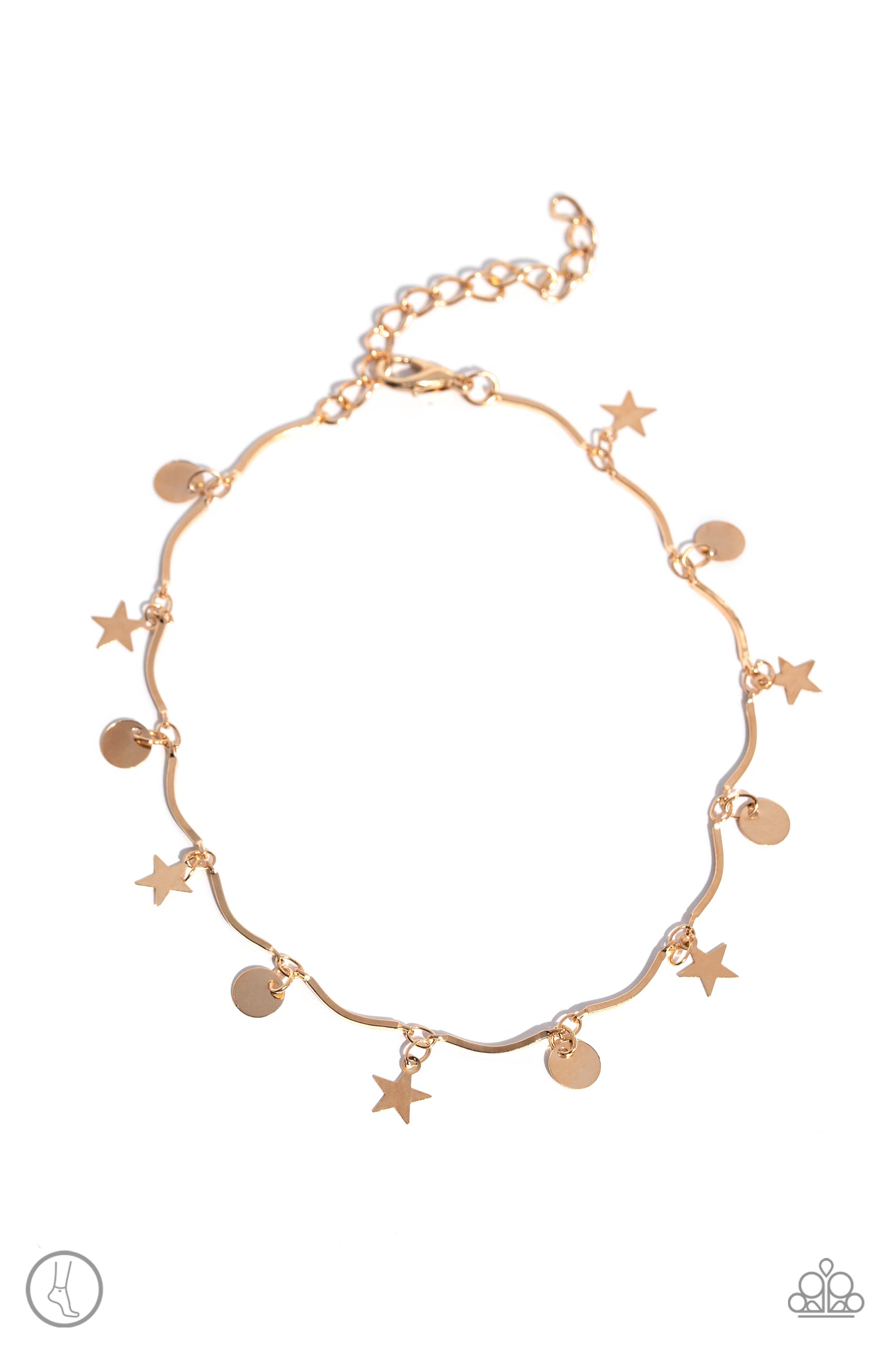 BEACH You To It Gold Anklet - Paparazzi Accessories- lightbox - CarasShop.com - $5 Jewelry by Cara Jewels