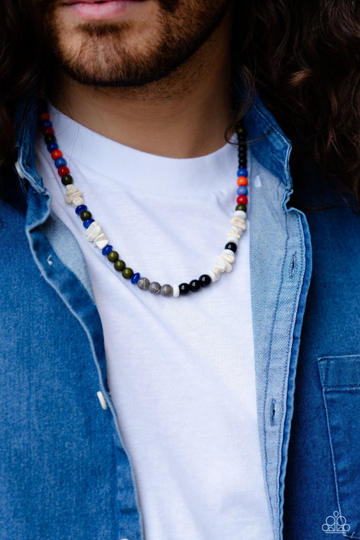 Beaded Bravery Multi Urban Necklace - Paparazzi Accessories-on model - CarasShop.com - $5 Jewelry by Cara Jewels