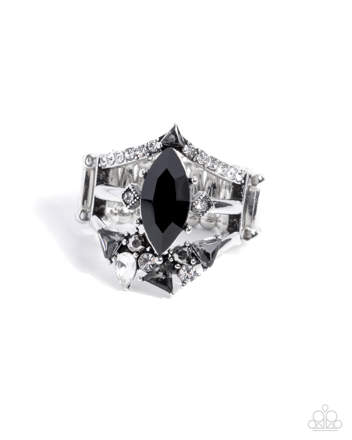 Beggin&#39; for Bling Black Rhinestone Ring - Paparazzi Accessories- lightbox - CarasShop.com - $5 Jewelry by Cara Jewels