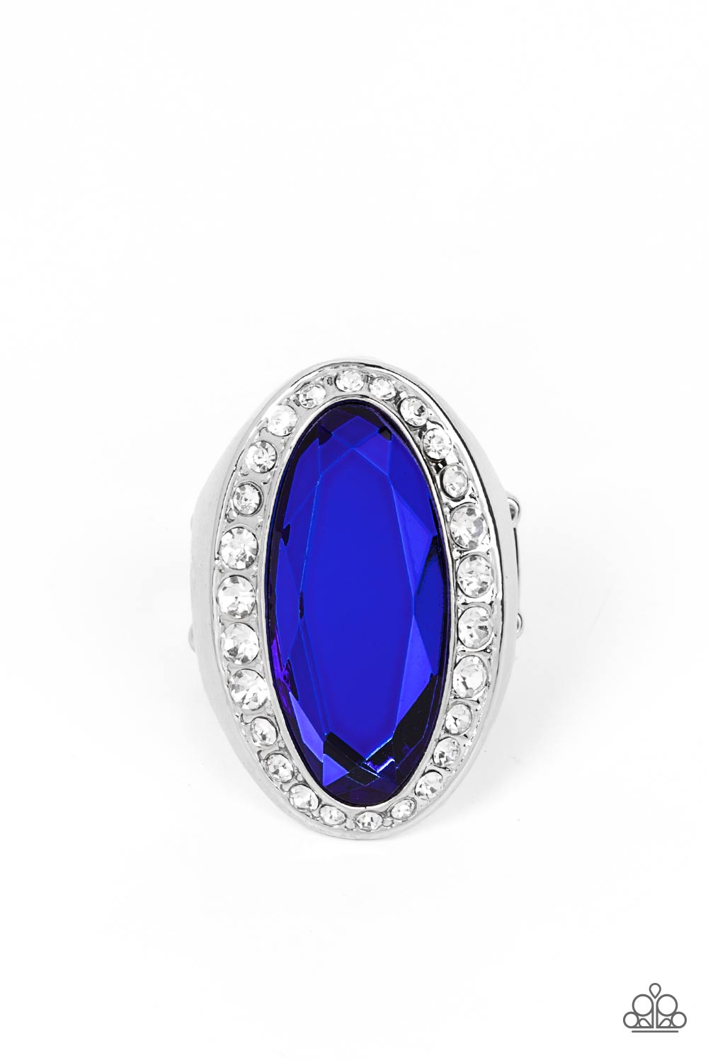 Believe in Bling Blue Rhinestone Ring - Paparazzi Accessories- lightbox - CarasShop.com - $5 Jewelry by Cara Jewels
