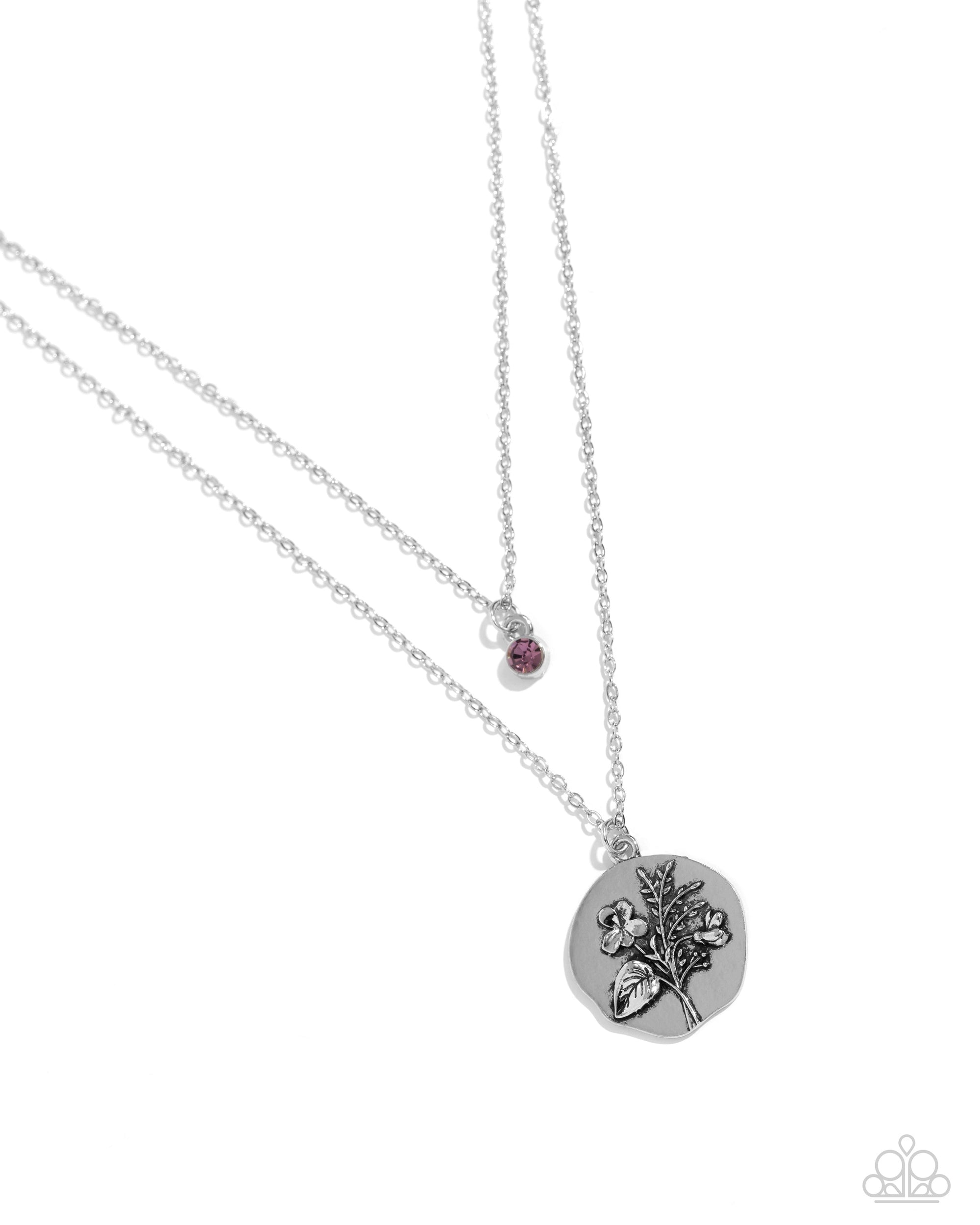 Birthstone Beauty (February) Amethyst Purple Rhinestone Necklace - Paparazzi Accessories- lightbox - CarasShop.com - $5 Jewelry by Cara Jewels