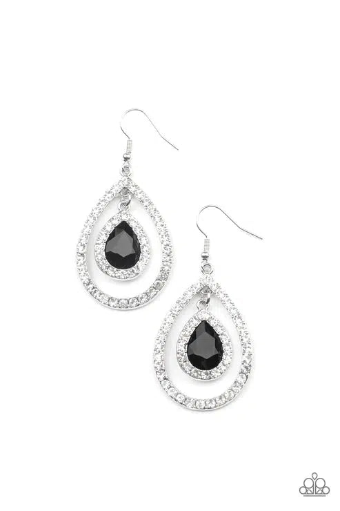 Blushing Bride Black Earrings - Paparazzi Accessories- lightbox - CarasShop.com - $5 Jewelry by Cara Jewels