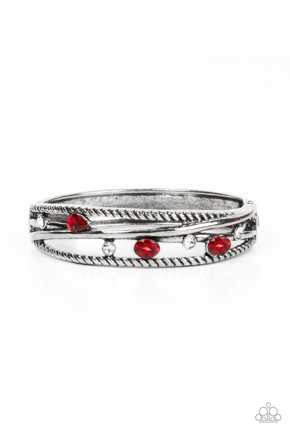 Bonus Bling Red Rhinestone Bracelet - Paparazzi Accessories- lightbox - CarasShop.com - $5 Jewelry by Cara Jewels