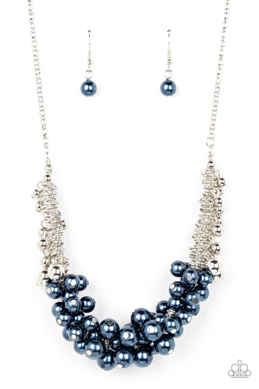 Bonus Points Blue Pearl Necklace - Paparazzi Accessories- lightbox - CarasShop.com - $5 Jewelry by Cara Jewels