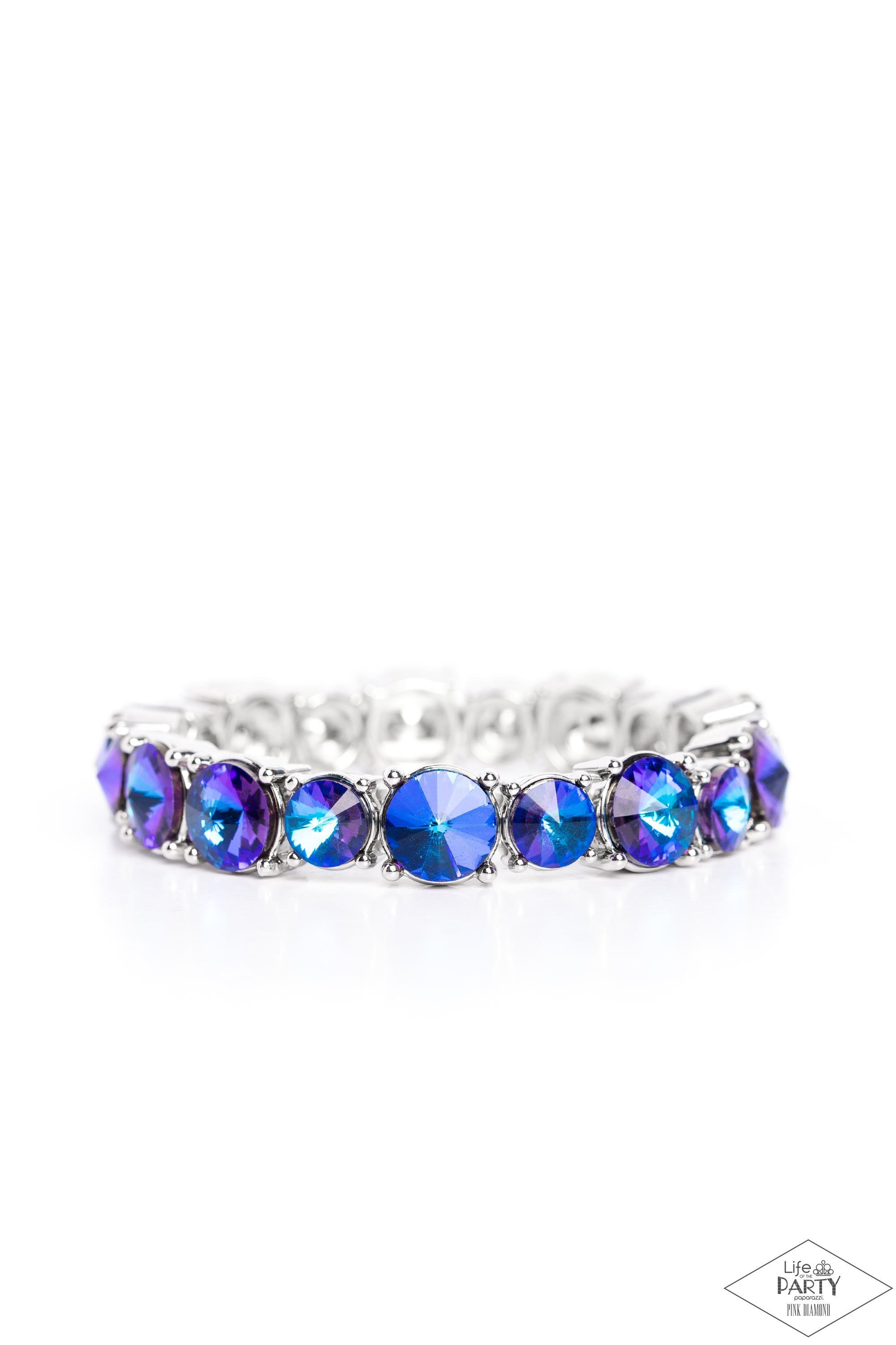 Born To Bedazzle Blue Oil Spill Rhinestone Bracelet - Paparazzi Accessories- lightbox - CarasShop.com - $5 Jewelry by Cara Jewels