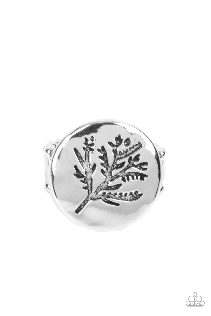 Branched Out Beauty Silver Ring - Paparazzi Accessories- on model - CarasShop.com - $5 Jewelry by Cara Jewels