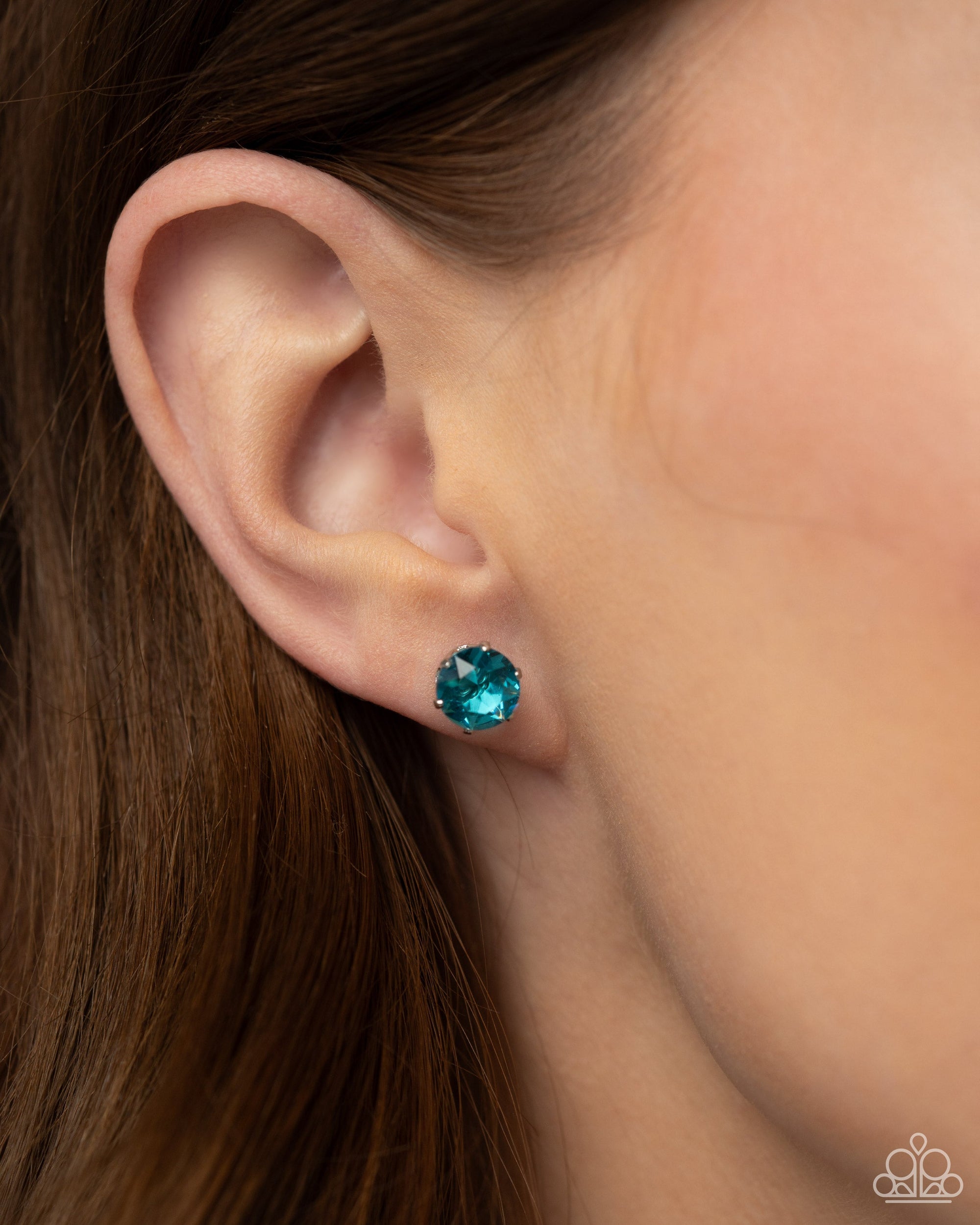 Breathtaking Birthstone (December) Turquoise Blue Rhinestone Earrings - Paparazzi Accessories- lightbox - CarasShop.com - $5 Jewelry by Cara Jewels
