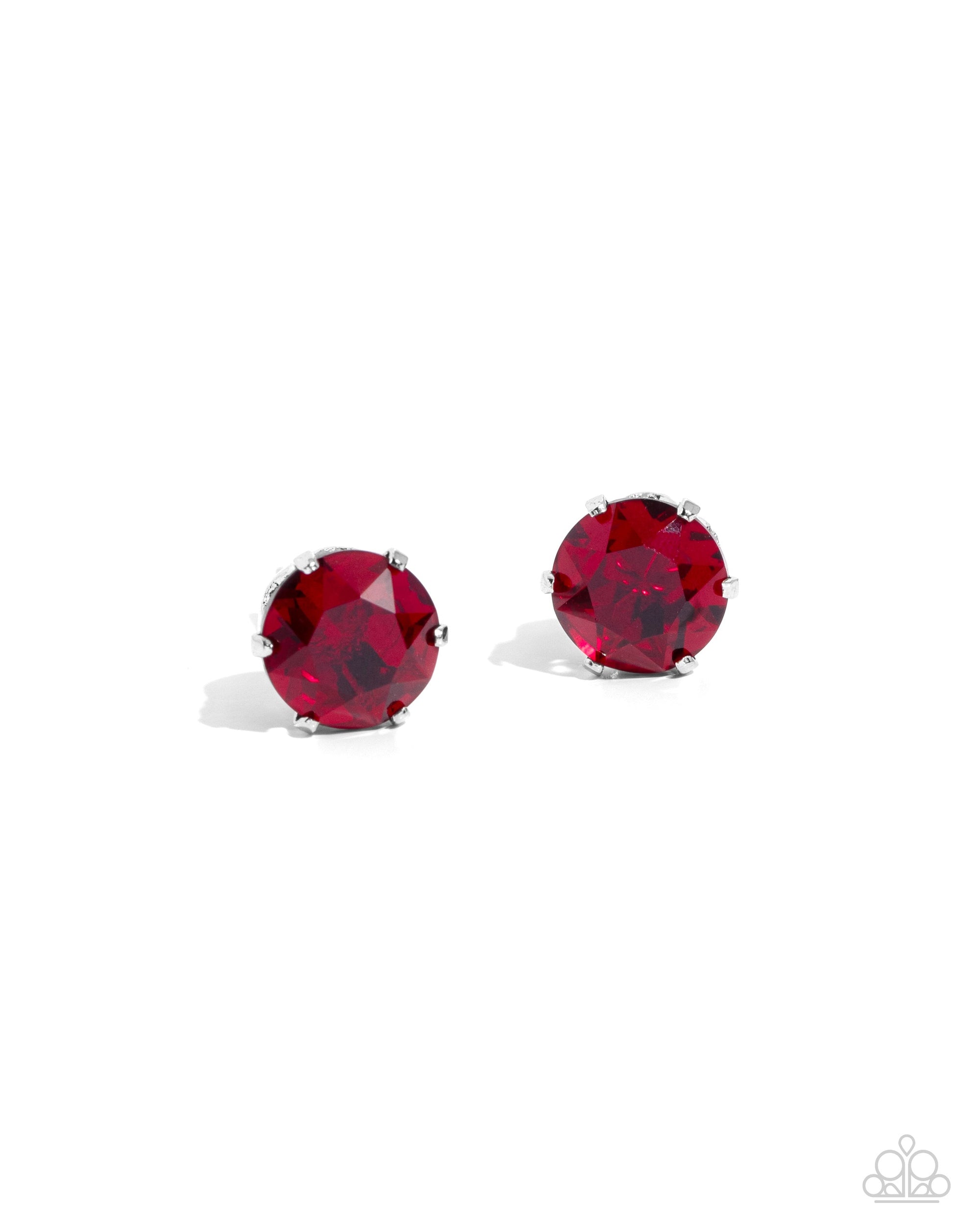Breathtaking Birthstone (January) Garnet Red Rhinestone Earrings - Paparazzi Accessories- lightbox - CarasShop.com - $5 Jewelry by Cara Jewels