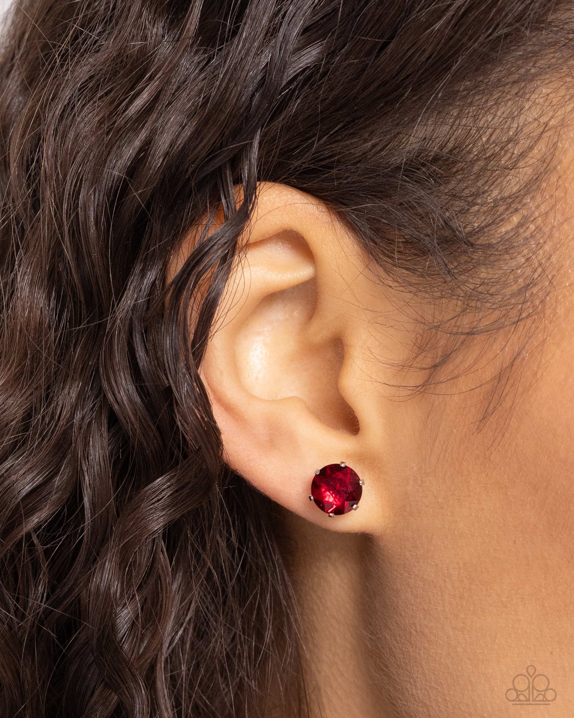 Breathtaking Birthstone (January) Garnet Red Rhinestone Earrings - Paparazzi Accessories- lightbox - CarasShop.com - $5 Jewelry by Cara Jewels