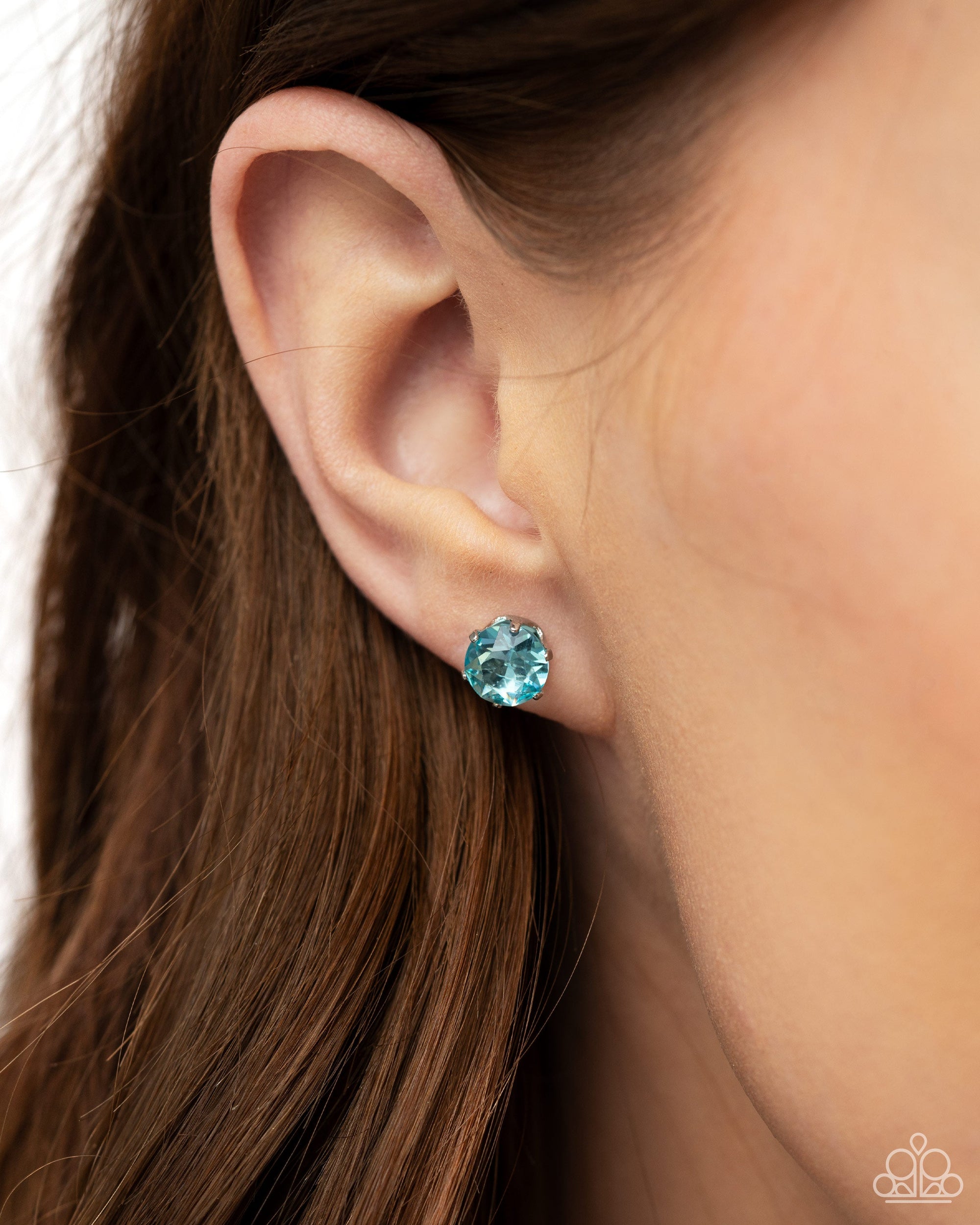 Breathtaking Birthstone (March) Aquamarine Blue Rhinestone Earrings - Paparazzi Accessories- lightbox - CarasShop.com - $5 Jewelry by Cara Jewels