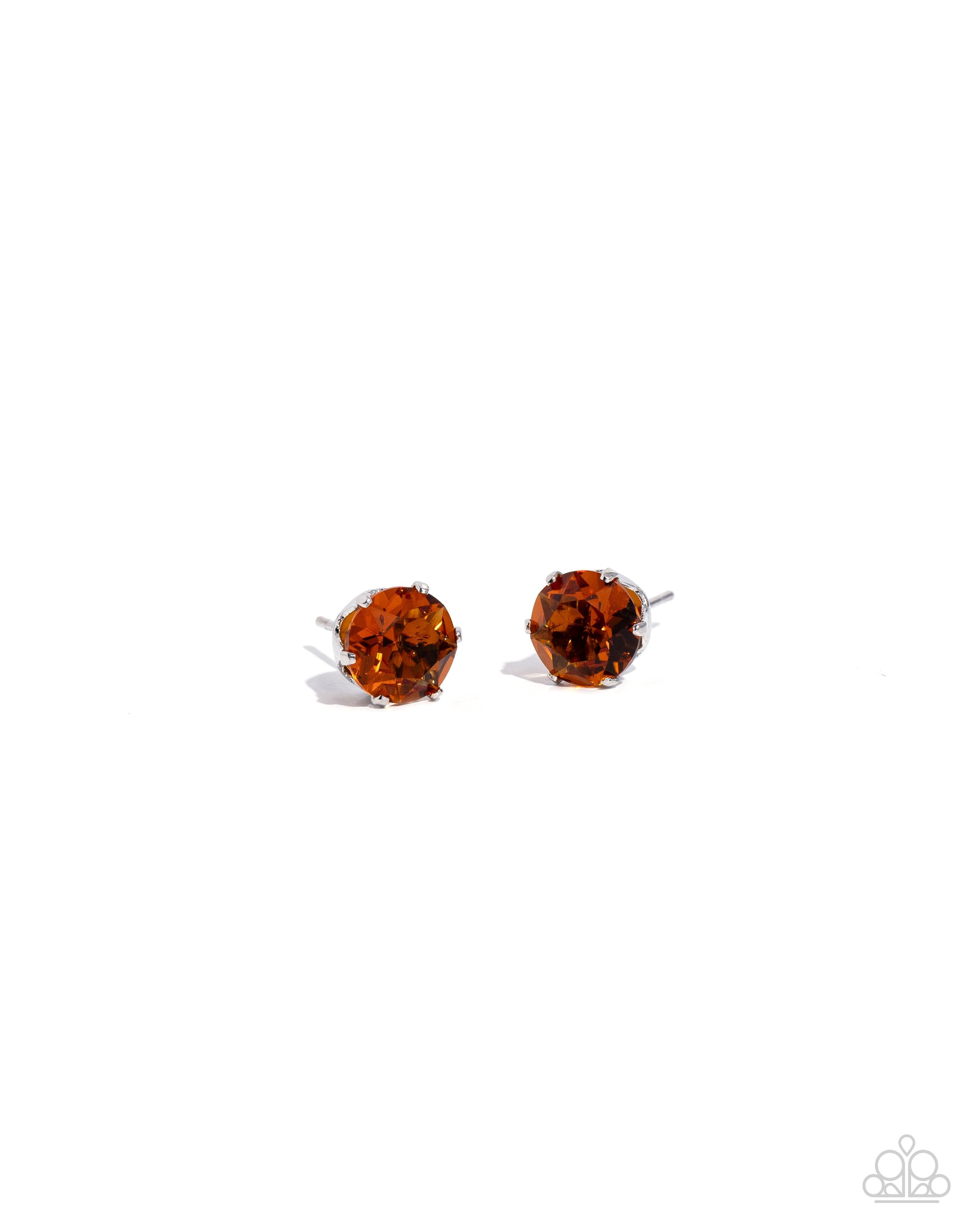 Breathtaking Birthstone (November) Topaz Orange Rhinestone Earrings - Paparazzi Accessories- lightbox - CarasShop.com - $5 Jewelry by Cara Jewels