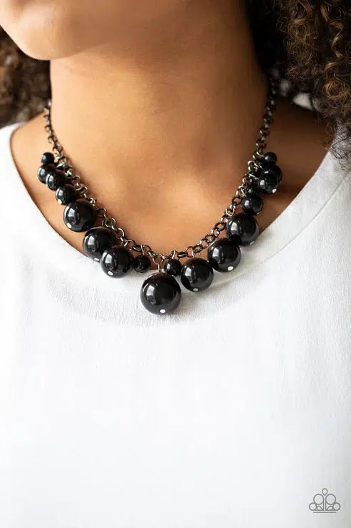 Broadway Belle Black Necklace - Paparazzi Accessories-on model - CarasShop.com - $5 Jewelry by Cara Jewels