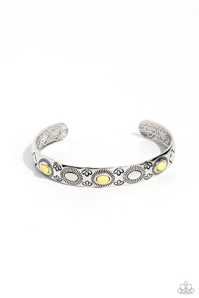 Cactus Canopy Yellow Bracelet - Paparazzi Accessories- lightbox - CarasShop.com - $5 Jewelry by Cara Jewels
