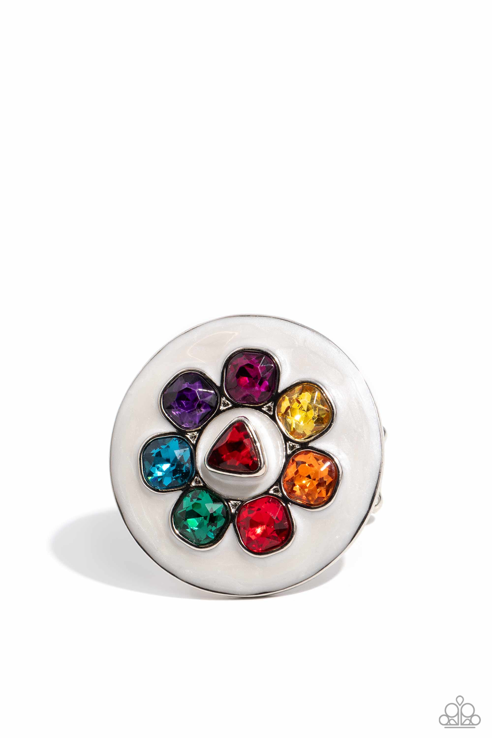 Captivating Centerpiece Multi Rhinestone Ring - Paparazzi Accessories- lightbox - CarasShop.com - $5 Jewelry by Cara Jewels