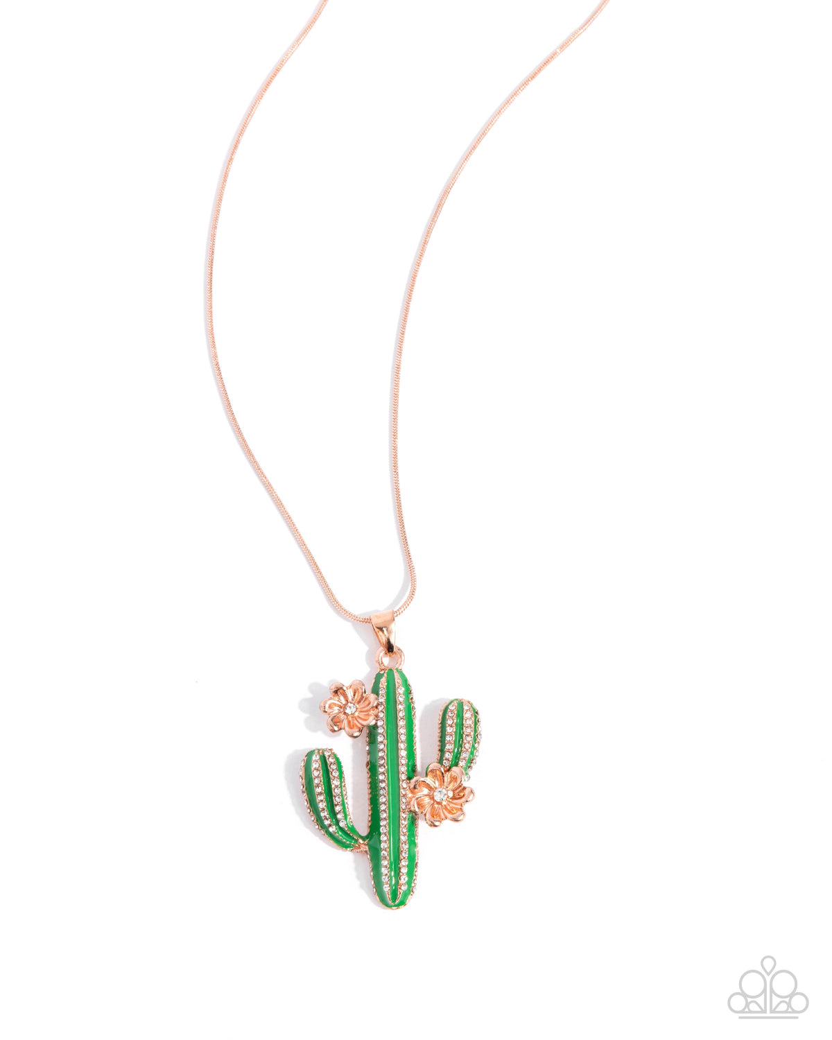 Carefree Cactus Copper Necklace - Paparazzi Accessories- lightbox - CarasShop.com - $5 Jewelry by Cara Jewels