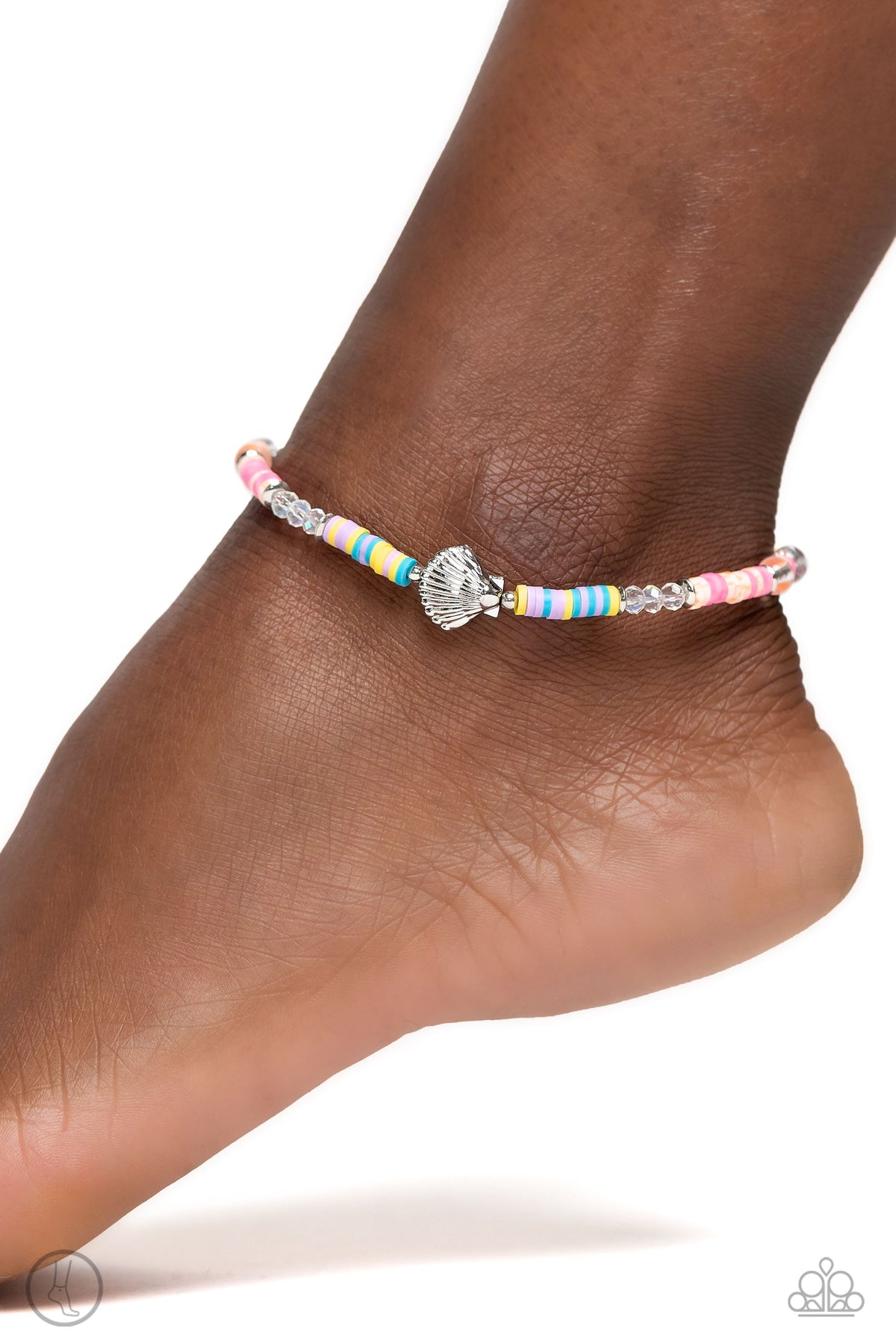 Carefree Coral Multi Anklet - Paparazzi Accessories-on model - CarasShop.com - $5 Jewelry by Cara Jewels