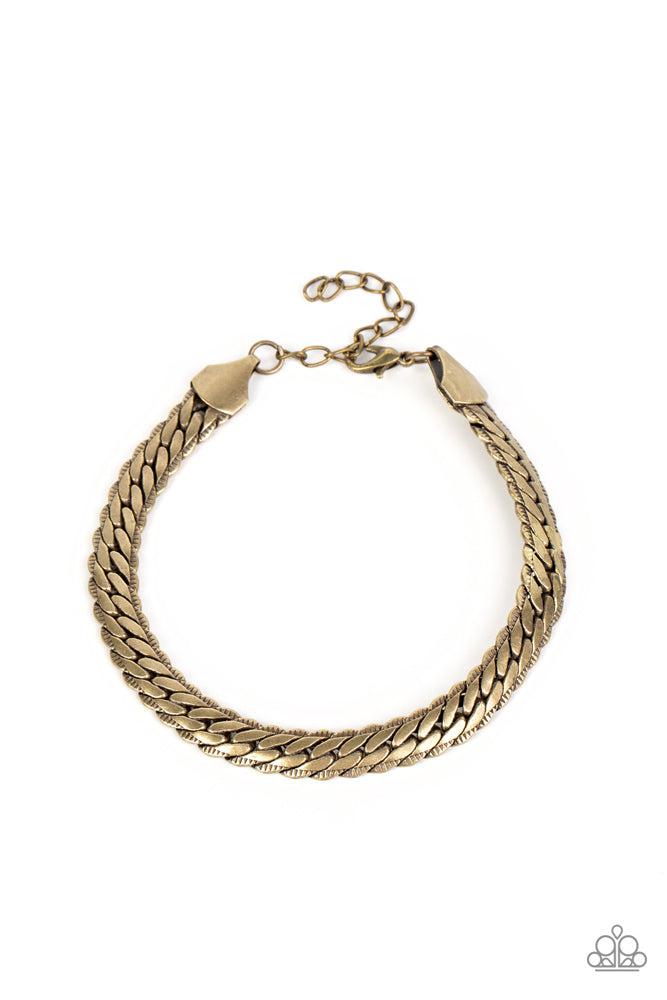 Cargo Couture Brass Bracelet - Paparazzi Accessories- lightbox - CarasShop.com - $5 Jewelry by Cara Jewels