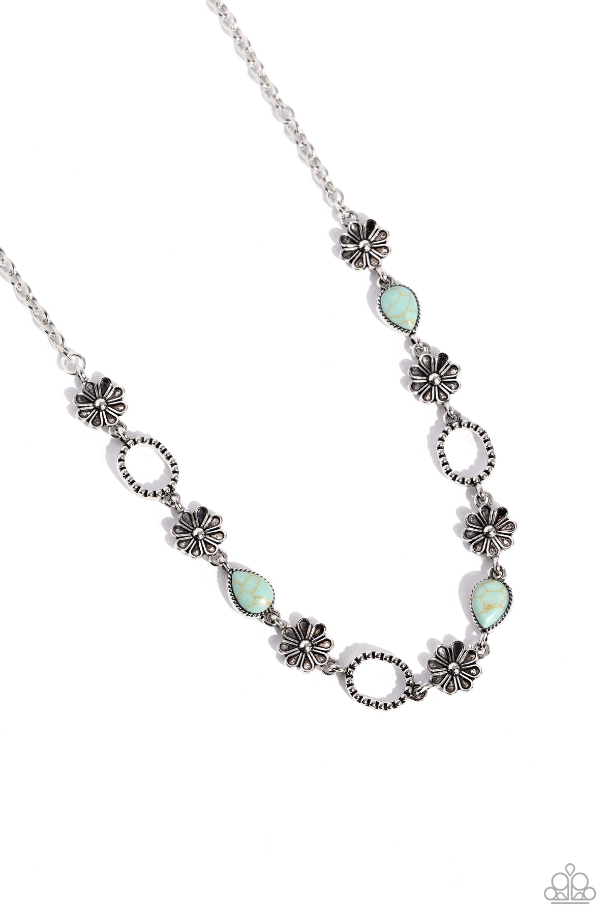 Casablanca Chic Blue Stone Necklace - Paparazzi Accessories- lightbox - CarasShop.com - $5 Jewelry by Cara Jewels