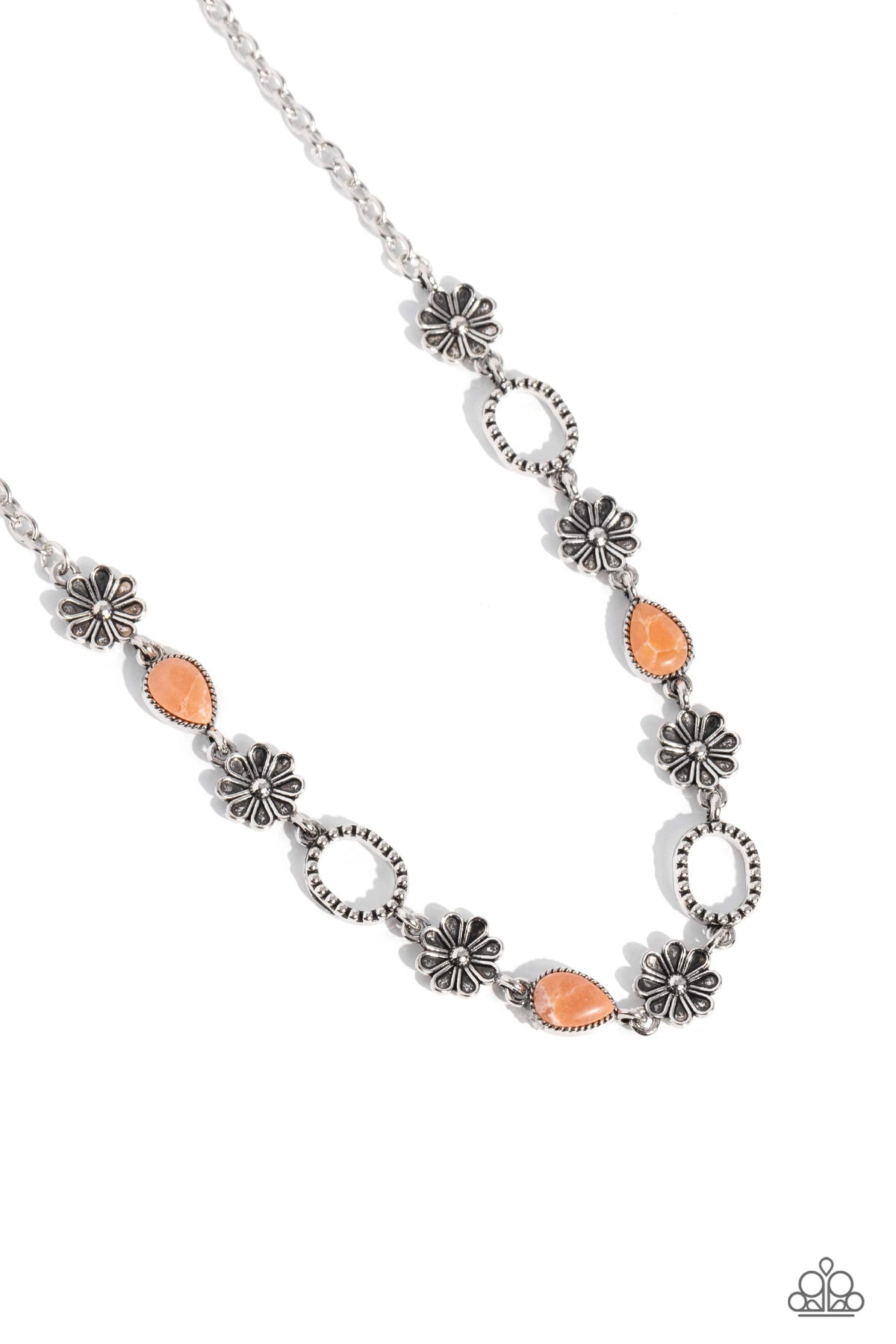 Casablanca Chic Orange Stone Necklace - Paparazzi Accessories- lightbox - CarasShop.com - $5 Jewelry by Cara Jewels