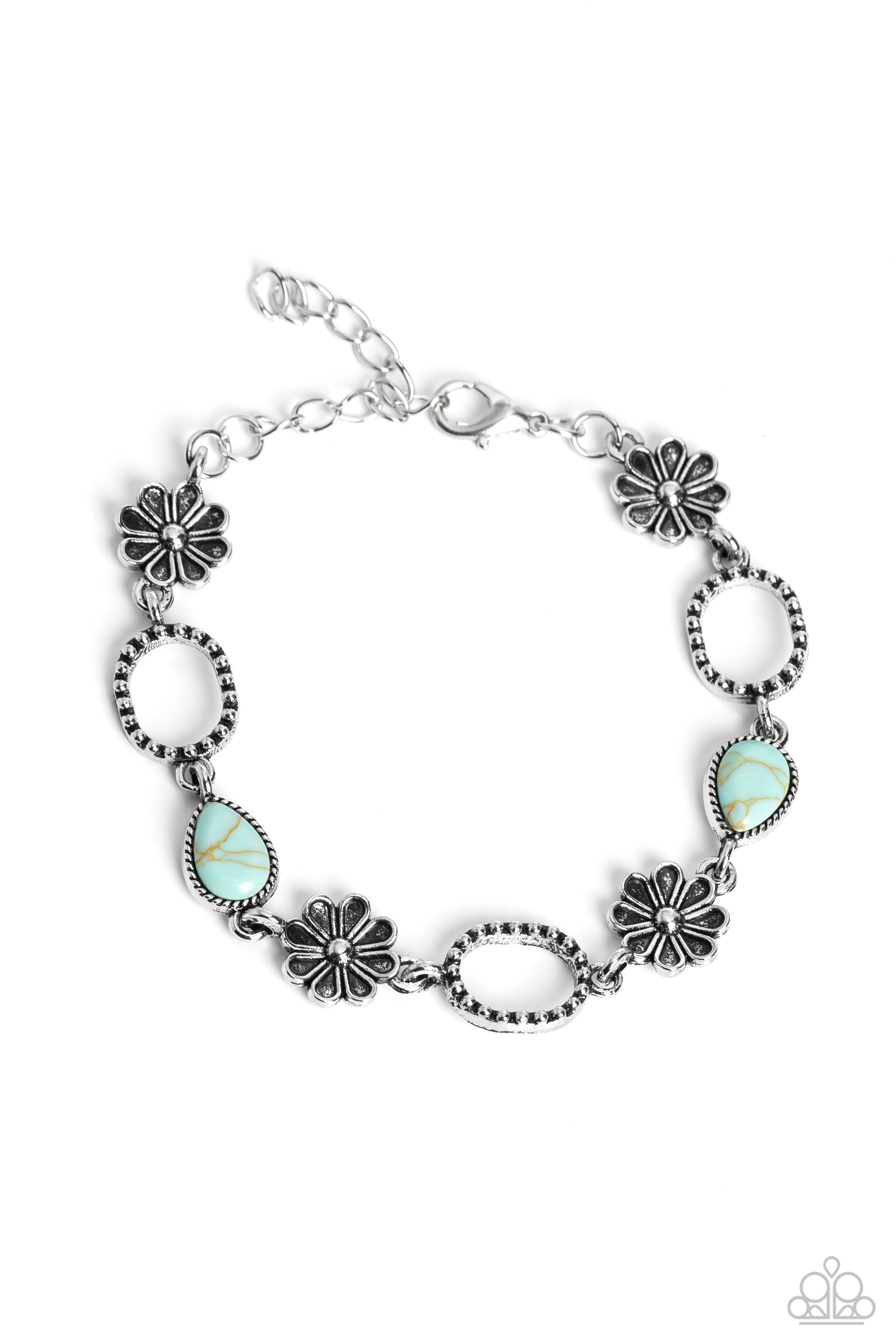 Casablanca Craze Blue Stone Bracelet - Paparazzi Accessories- lightbox - CarasShop.com - $5 Jewelry by Cara Jewels