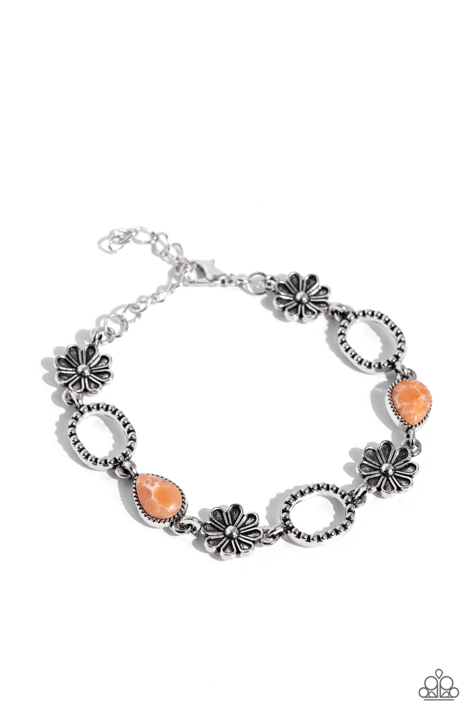 Casablanca Craze Orange Stone Bracelet - Paparazzi Accessories- lightbox - CarasShop.com - $5 Jewelry by Cara Jewels