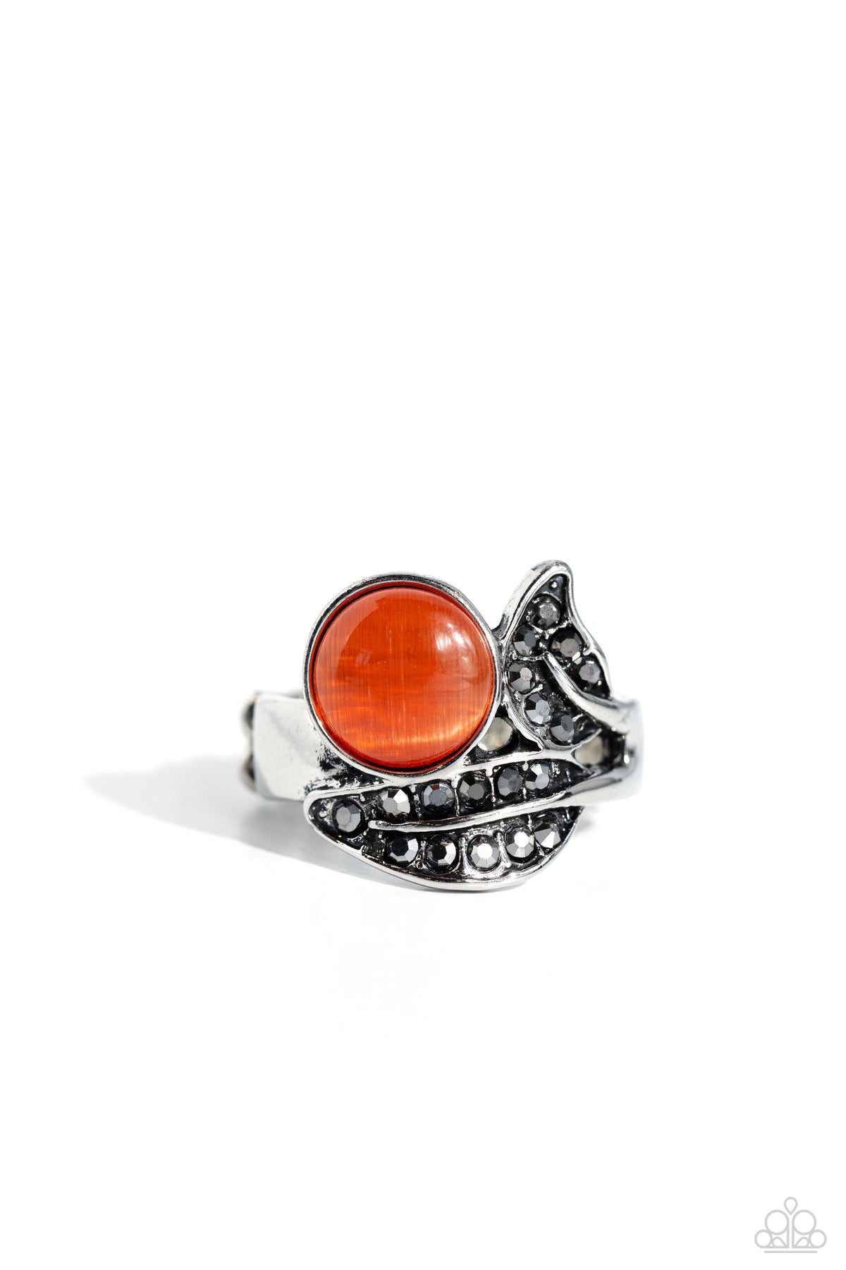 Cats Eye Candy Orange Stone Ring - Paparazzi Accessories- lightbox - CarasShop.com - $5 Jewelry by Cara Jewels